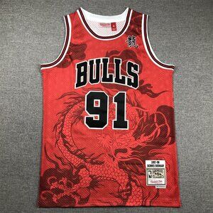 Dennis Rodman #91 Chicago Bulls Special Edition Dragon Jersey Medium